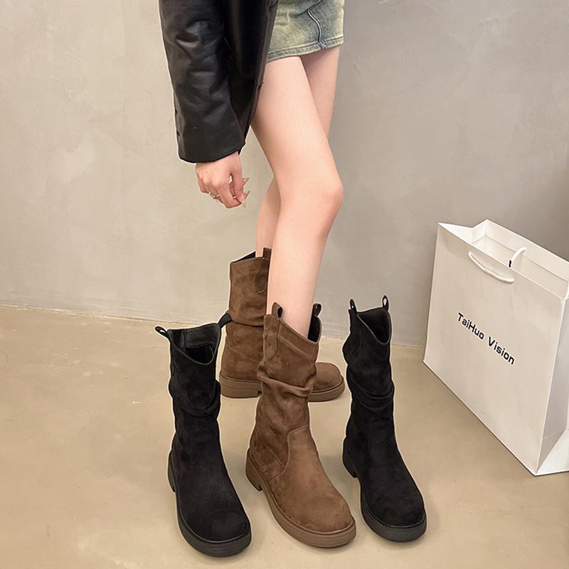 Модные новые нескользящие женские ботильоны осень-зима 2024 года, горячая распродажа, женские ботинки, модная женская обувь на открытом воздухе с круглым носком Botas Mujer