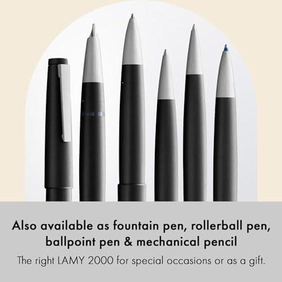 Lamy 2000 Черная 4-цветная шариковая ручка Мультицветная (Черный Синий Красный Зеленый) Механизм видимости Включает стержни M 21 Зеленый