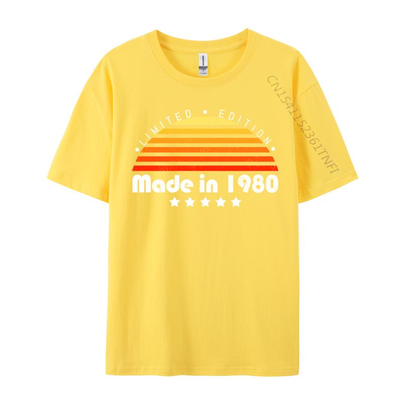Made In 1980 Vintage 39th Birthday Limited Edition Printing Cotton Fabric T Shirt For Unisex Fitness Tight Tshirt Slim Fit