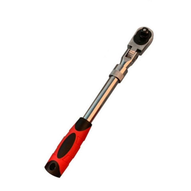 72-Tooth Extendable Flex-Head Ratchet Wrench 1/4 3/8 & 1/2-Inch Drives Carbon Steel Auto Mechanics/Confined Spaces