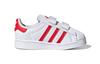 adidas Оригинальные SUPERSTAR Удобные Дышащие Низкие Скейтбордические Кроссовки Белые Красные Для Младенцев и Малышей FZ0644