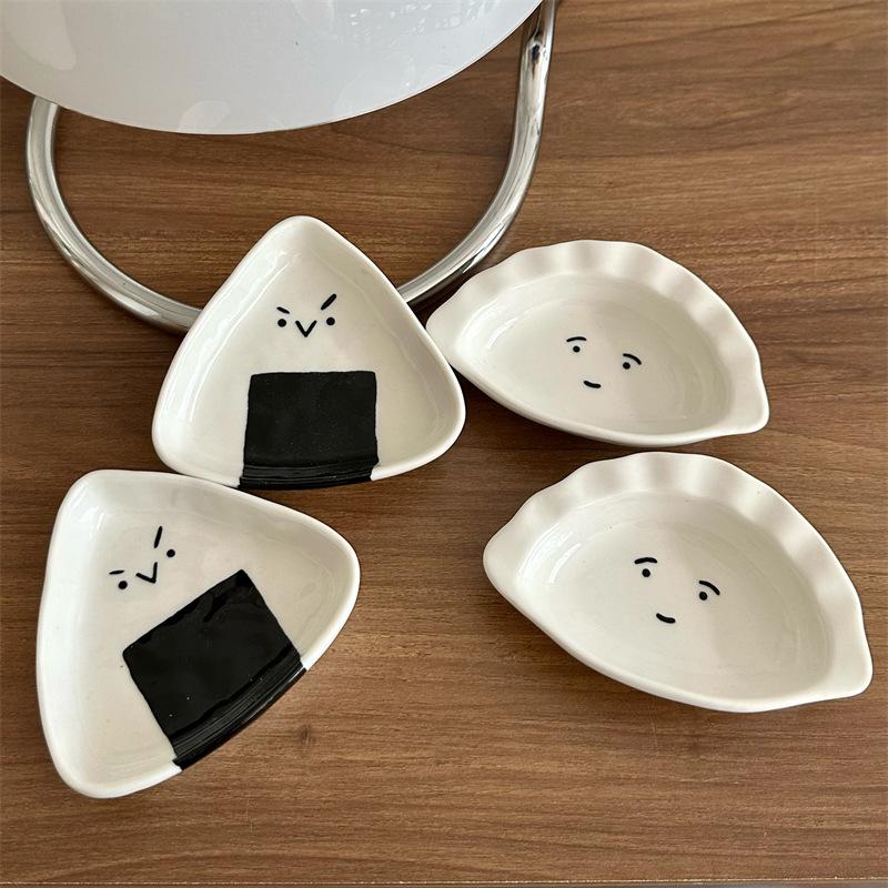 Мини-тарелка, тарелка для закусок, соевый соус, приправа, симпатичный рисовый рулет с овощами, забавная тарелка для пельменей, домашняя тарелка с ароматизаторами