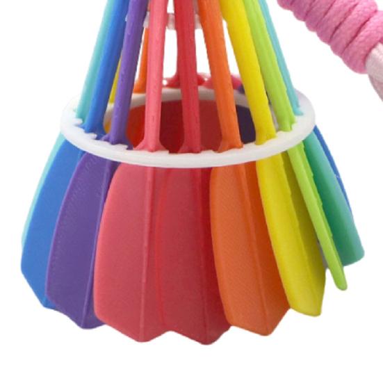 3D Printed Rainbow Badminton Ornament Hand-Assembled Badminton Keychain Backpack Hanging Decoration Bag Purse Charm Badminton Enthusiasts Gift