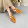 Women's Shoes Genuine Leather Pointed Toe Hollow-out Fashion Versatile Roman Sandals