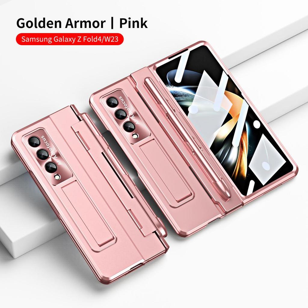 Совместимый чехол для телефона Samsung Z Fold 7/6/5 со слотом для стилуса, подставкой, плоским шарниром и полной защитой от падений
