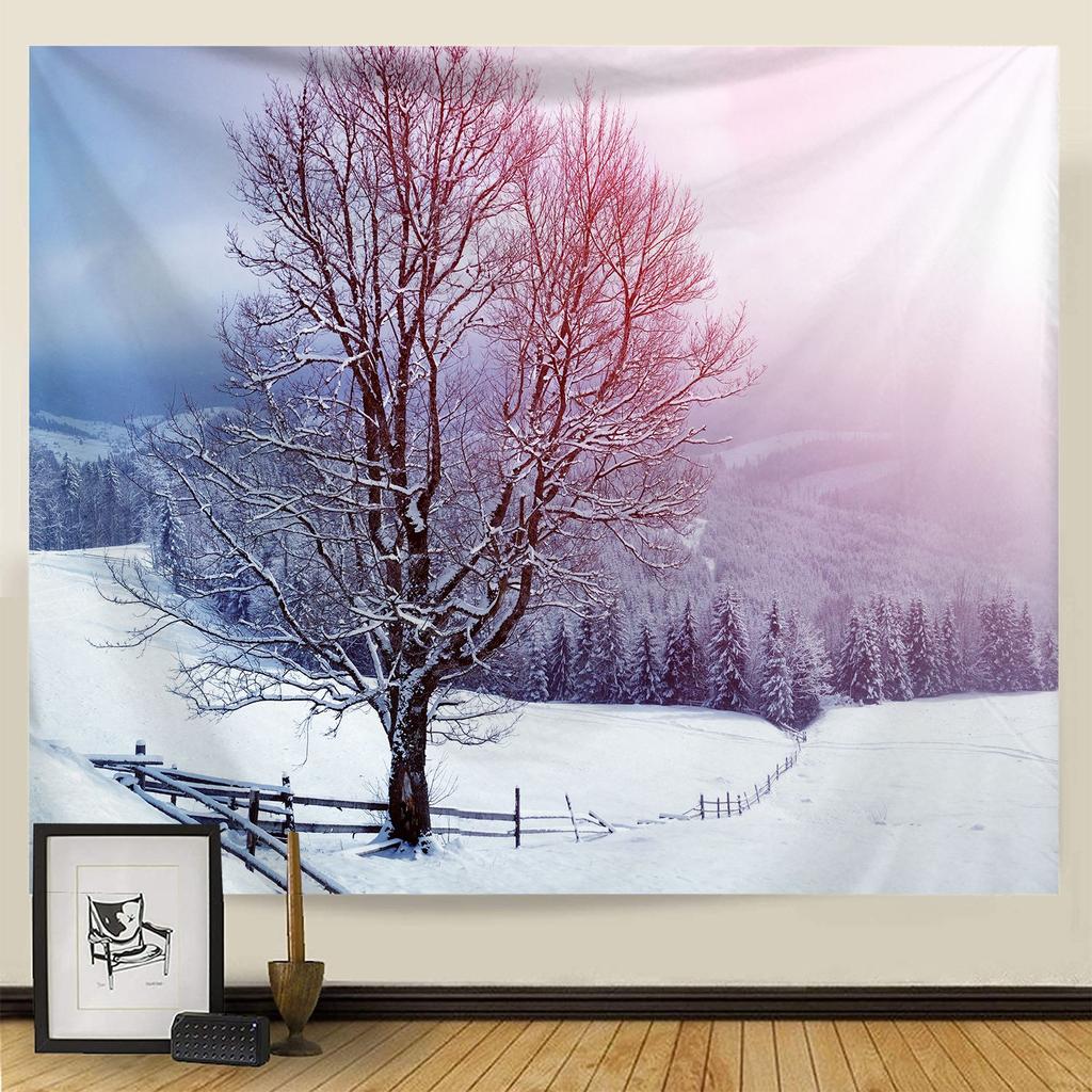 Гобелен Рождественская снежная сцена серии фон висит ткань дома гостиная спальня прикроватный настенный гобелен
