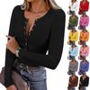 Women's And Winter Slim Bottom T-shirt Fashion Casual Solid Color U Neck Pullover Long Sleeve Top
