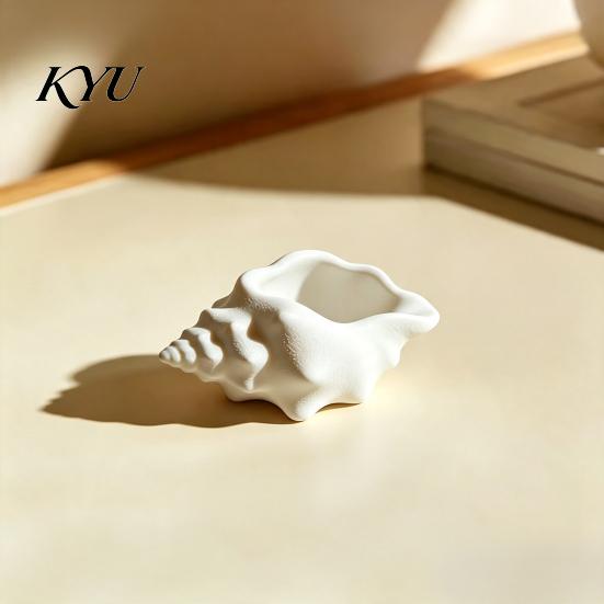 Modern Minimalist Home Decor Ornaments 3D Printed Conch Shell Storage Dish, Seashell Trinket Tray for Jewelry Simulation Sculpture Bedroom Keys, Ocean