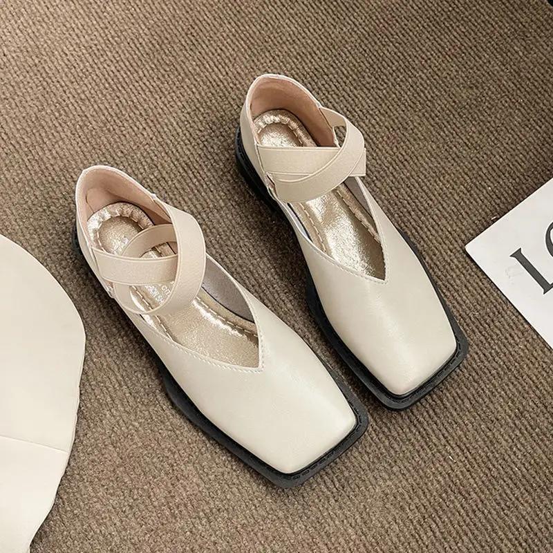 Модная женская обувь на плоской подошве Готическая Роскошная Кожаная Повседневная Обувь Мэри Джейн Низкий Каблук Элегантный Японский Стиль Лолита Темно-Коричневый Квадратный Носок E A