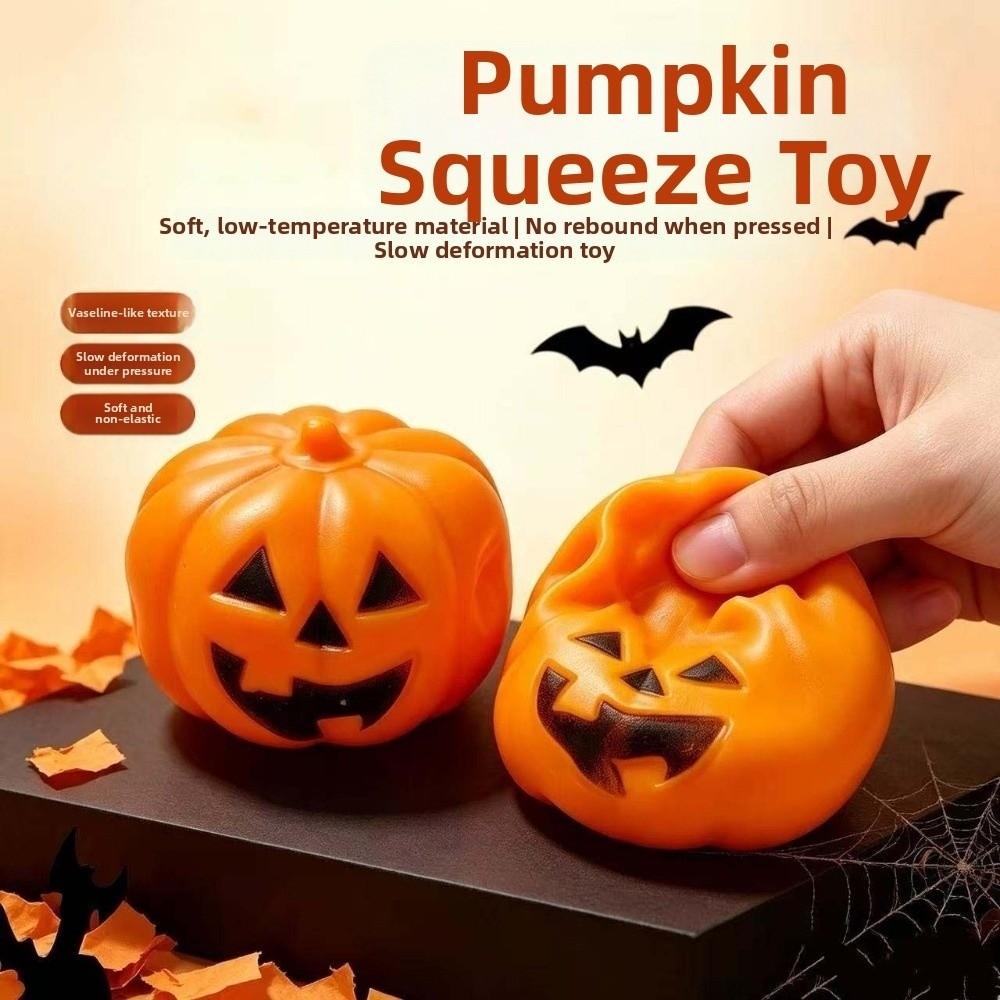 Sticky-Free Ultra-Elastic Pumpkin Squishy Cute TPR Novelty Toys Soft Squeeze Ball Halloween
