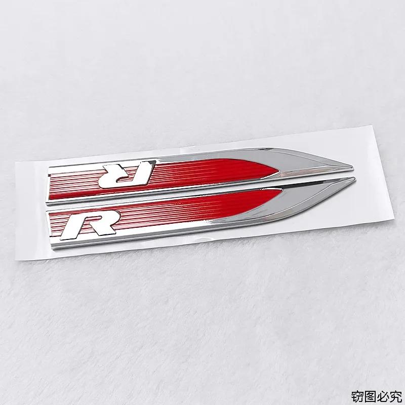 16.2x2cm Car Side Fender Emblem Sticker for Volkswagen VW Rline Logo Golf 5 6 7 Polo Passat Touareg Tiguan Scirocco Accessories zf8