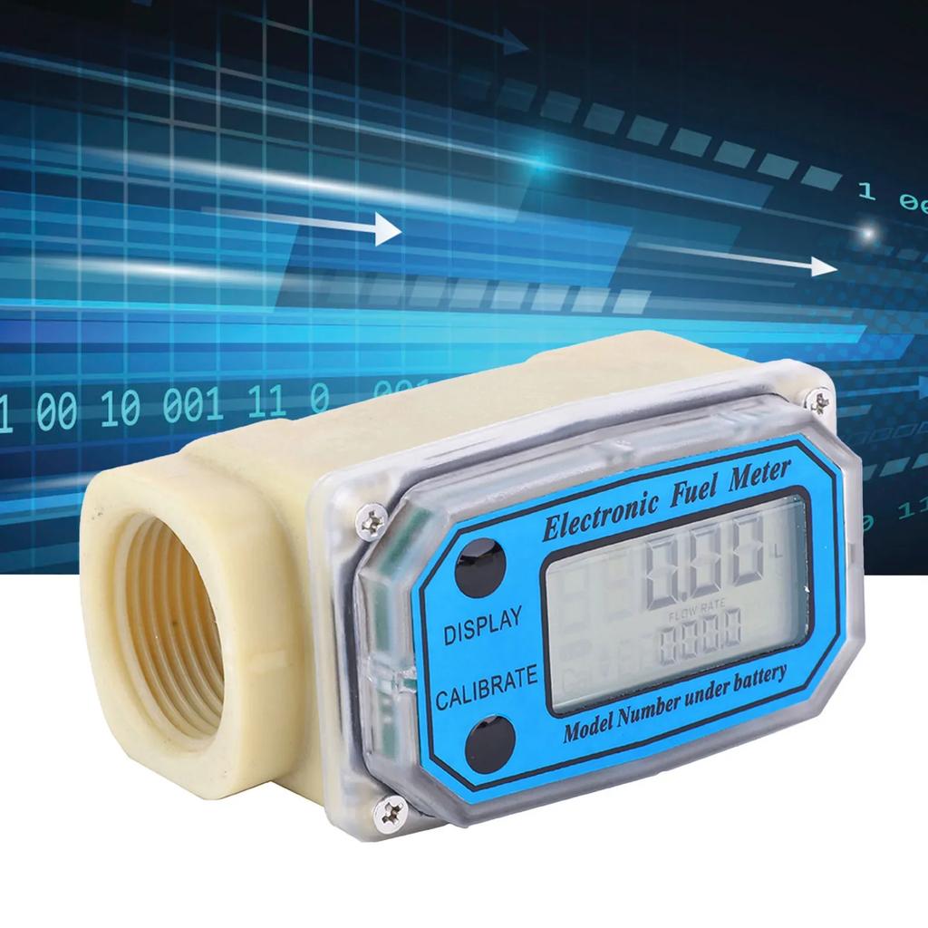 Mini Digital Turbine Flowmeter Diesel Fuel Meter Meter Diesel Flowmeter 0‑90L/min 25‑150L/min 35‑250L/min 1" NPT Tools