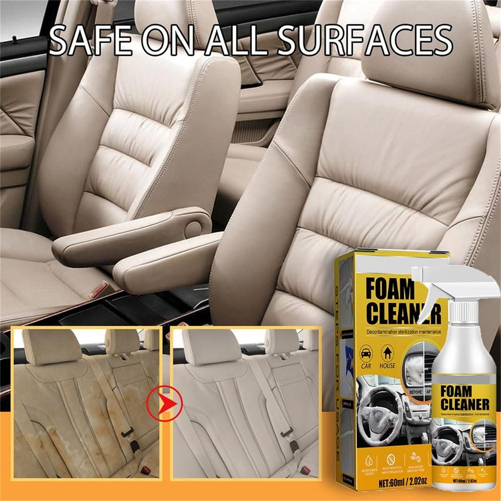 Car Interior Foam Cleaner Water-free Decontamination Seat Ceiling Instrument Panel Foam Cleaner 60ml