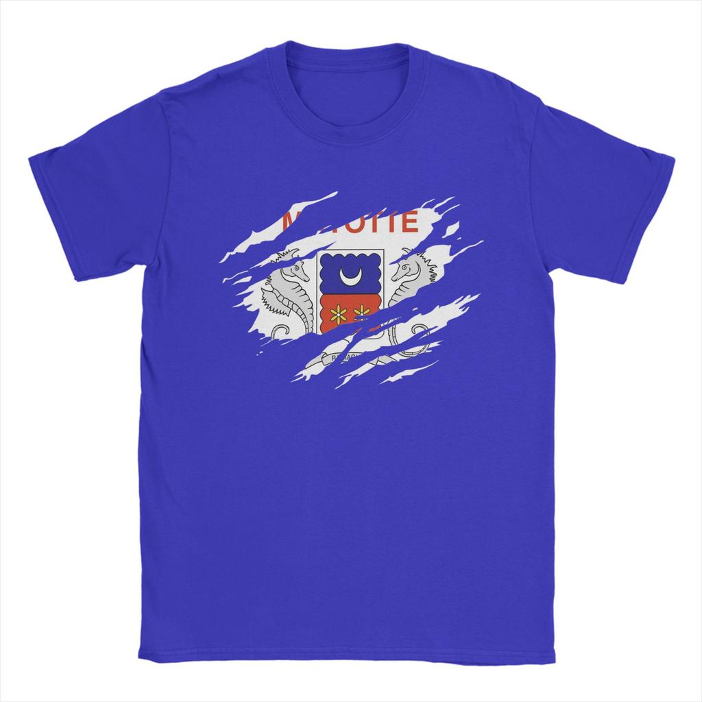 Mayotte flag T Shirts Unisexs 100 Cotton Novelty TShirt Crewneck Tees Short Sleeve Clothes Printed