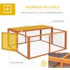 Wooden Folding Rabbit Hutch, for 2-3 Rabbits - Orange