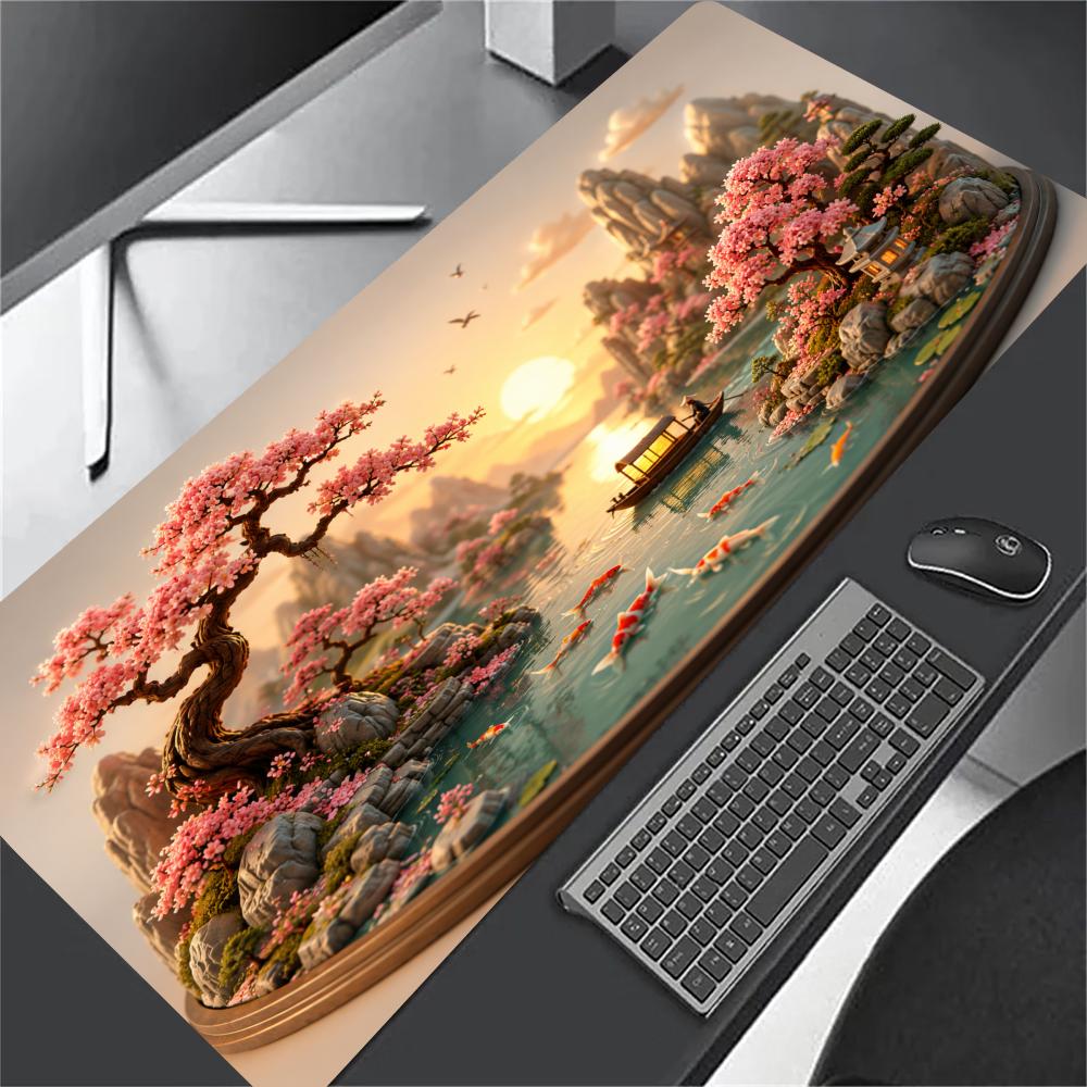 Cherry blossom Mouse Pads Pc Accessories Desk Mat Desk Interior Setup Mousepad Gamer Playmat Room Decoration Rug Big Mousepepad