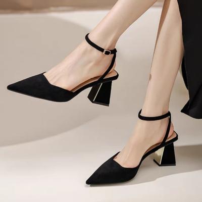 Мода 2025 Мода Женская обувь Ремешок с пряжкой Женские туфли на высоком каблуке Новые неглубокие Офис и карьера Горячая распродажа Бестселлер Босоножки с закрытым носком