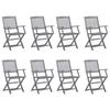 Day and Night - Day and Night Folding Garden Chairs 8 Units and Cushions Solid Acacia Wood