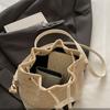 Bohemian Style Weave Straw Crossbody Bag Woven Drawstring Bucket Bag Simple Raffia Bag  Shopping