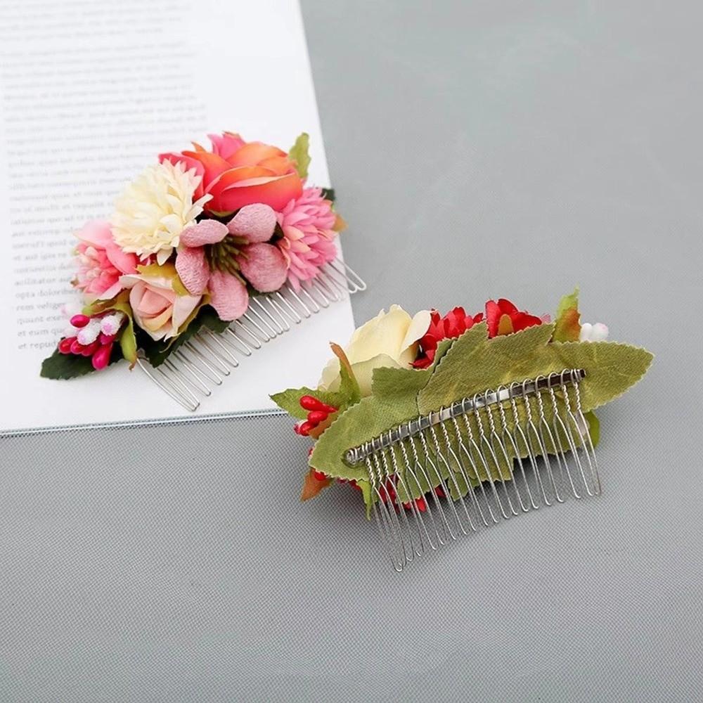 Vintage Flower Hair Comb Simulation Floral Bridesmaid Headwear Bridal Hair Accessories Prom