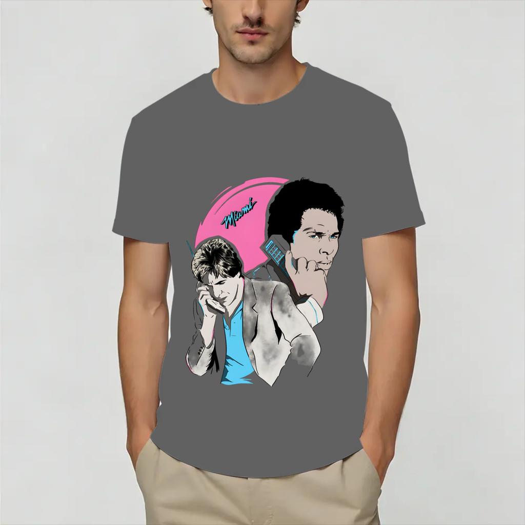 Vintage Miami Vices Unisex T Shirt Funny Tees Short Sleeve Crew Neck TShirts 100 Cotton Adult Clothes