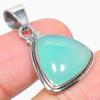 Natural Chrysoprase Gemstone 925 Solid Sterling Silver Gift Pendant 1.25" E9q64
