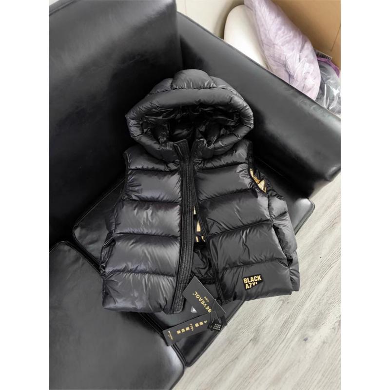 Детская одежда высокого класса для мальчиков и девочек, жилет, детская куртка из черного золотого бархата, утепленная, с капюшоном, непродуваемое детское пальто, топ, бархат, шелк, перо