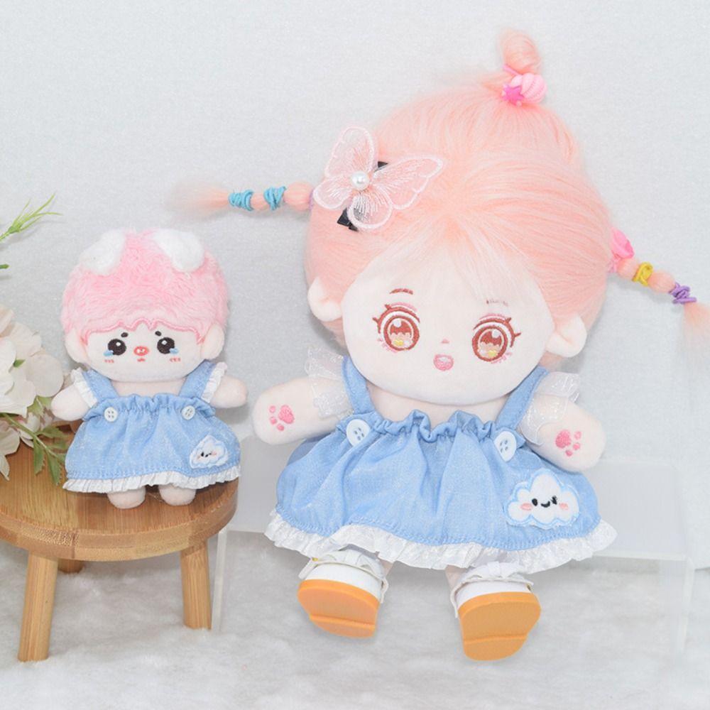 Cowboy Cotton Doll Denim Strap Skirt Doll Accessories Cotton Doll Idol Dolls Overalls  As Kids Gift