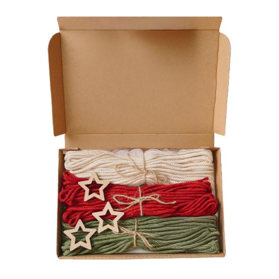 Yousheng Cotton Rope Christmas Hanging Ornament Bohemia Hand Woven Wall Hanging Decoration with Wood Beads for Christmas Home Door