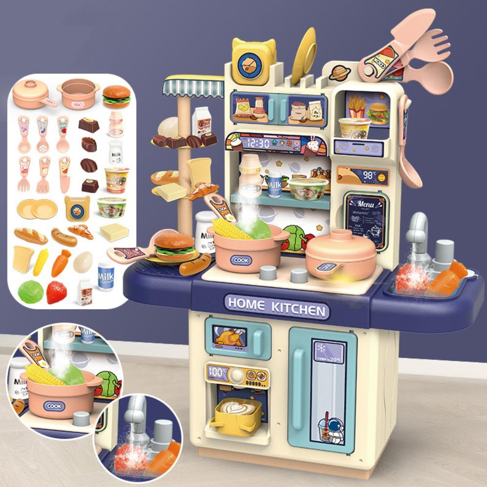 Mini Children Kitchen Toys Set Cook Food Pretend Play Role Toys Kitchen Counter Play Set Kids Gift