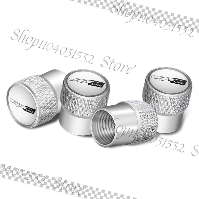 AADU1 4Pcs GT Line Logo Metal Alloy Car Valve Caps Wheel Tires Air Tyre Stem Protective Cover For Kia GT Ceed Rio K3 K5 Sportage