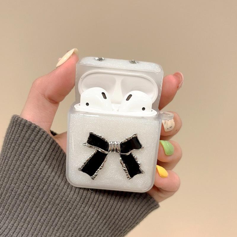 Эпоксидный Бант Со Стразами Чехол для Airpods 3 / 4 Поколения Для Airpodspro2 Беспроводных Bluetooth-Наушников Apple