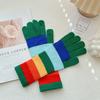 Корейские новые радужные перчатки для женщин на зиму, теплые шерстяные перчатки без пальцев, американская уличная мода, универсальный велосипедный тренд