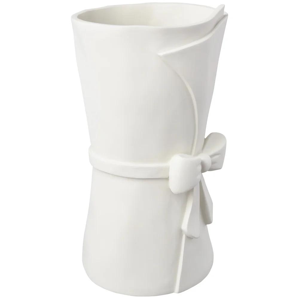 Пасхальная большая смоляная ваза с бантом Современный фермерский дом Весенний декор Элегантный белый декоративный аксессуар Украшение для дома и стола