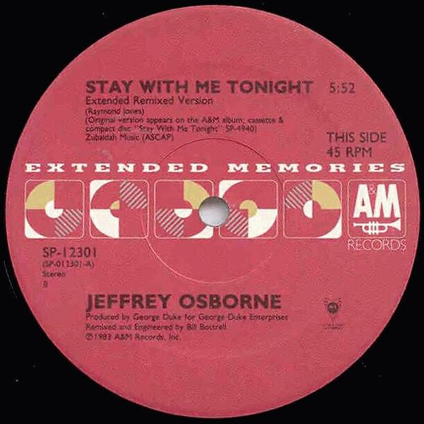 12inch Record JEFFREY OSBORNE - Stay With Me Tonight / Plane Love SP12301 A&M 1986 US Soul/Funk Used