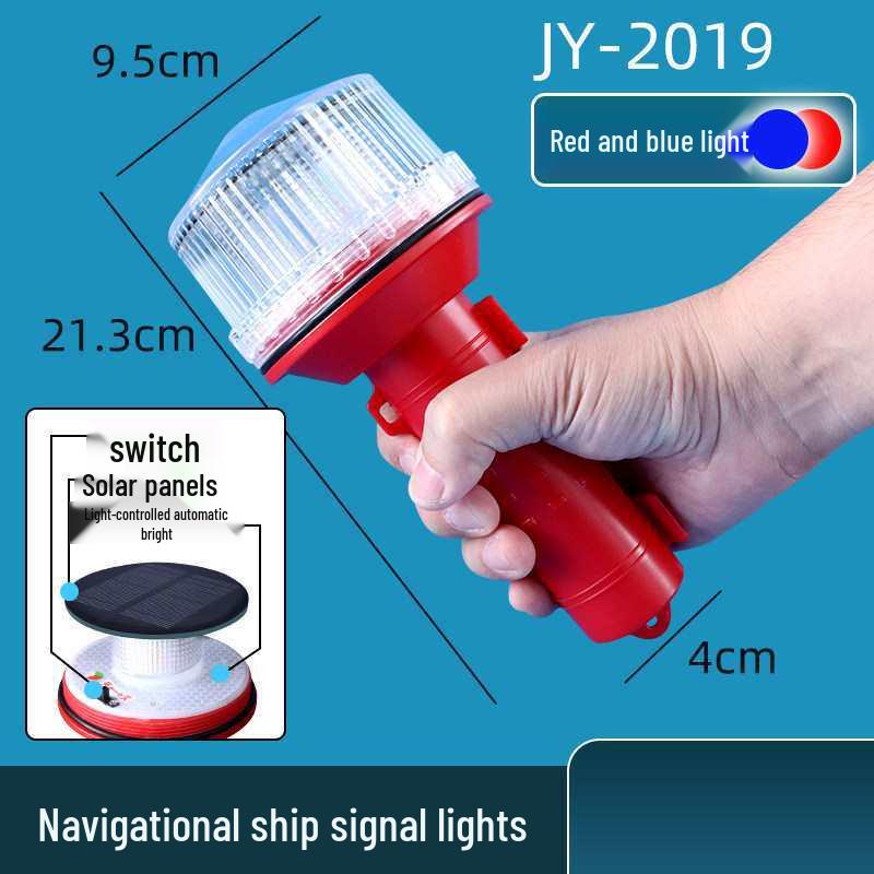 Marine LED Solar-Powered Three-Color Navigation and Warning Light