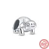 New Panda Owl Unicorn Lucky Cat Dog Lion Elephant Animal Beads Fit Charm Bracelet Women 925 Silver Jewelry