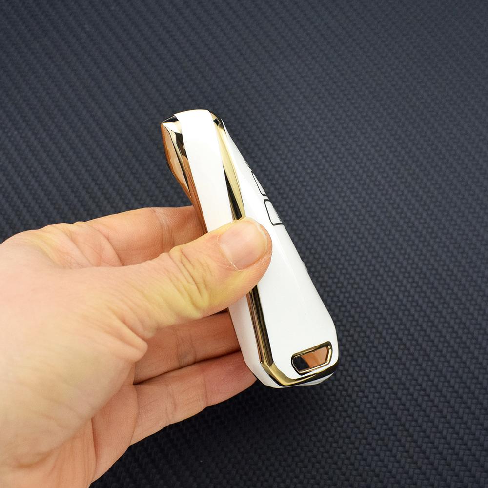 Держатель брелока с золотым краем для Kia Sportage Ray Sorento Soul Telluride K5 K8 K3 KX3 KX7 K7 Seltos 2022 Ev6 Niro TPU чехол для автомобильного ключа