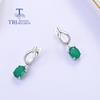 Элегантные серьги в форме капли из натурального зеленого агата из серебра 925 пробы в качестве подарка на день рождения и банкет для женщин и девочек