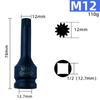 1Pcs Durable Metric 1/2 Inch Shank Electric Drill Adapter 78mm Length Cr-Mo Steel 12 Point Torx M5-M19 Long Bit Wrench
