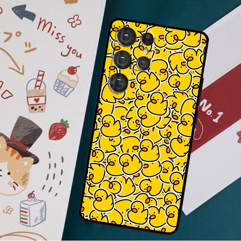 Чехол Kwaii Yellow Utka для Samsung Galaxy S23 S21 S22 Ultra Plus S20 FE Note 20 Note 10 S8 S9 S10 Plus