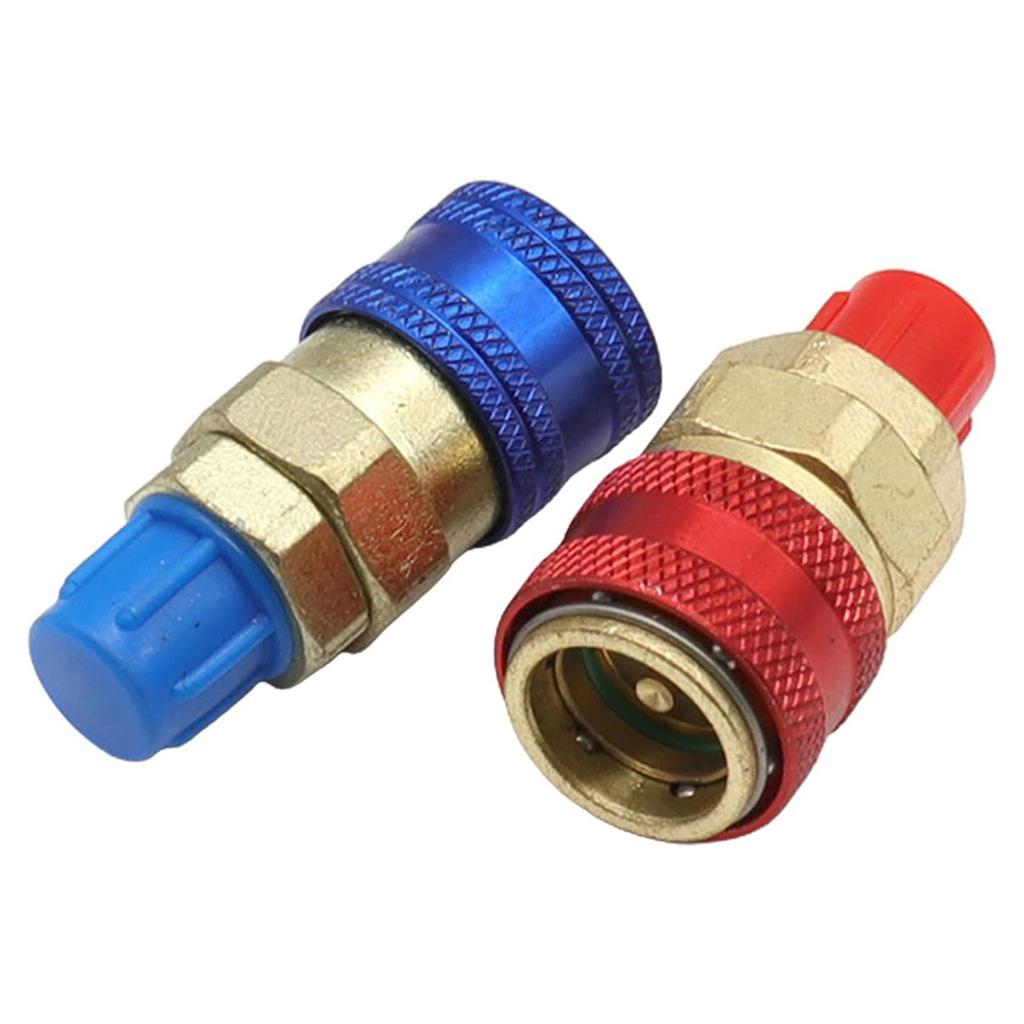 R134A Quick Connect Coupler Adapter Set Quick Connector Adapter Refrigerant Quick Coupling Adapters for Air Conditioning