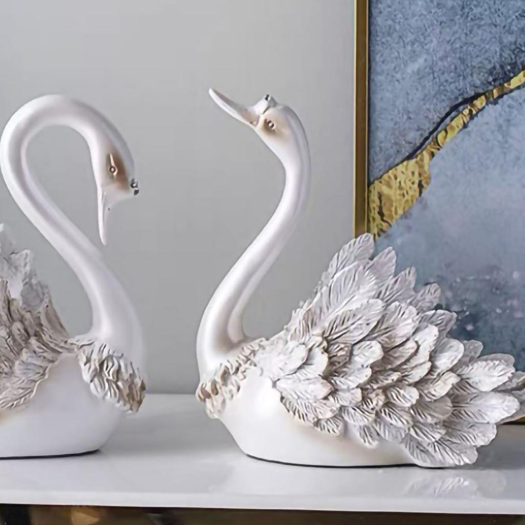 Пара лебедей украшение гостиная тумба под телевизор лебедь украшение современное украшение для дома свадебные подарки