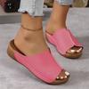 Fashion Women's Slippers 2024 Hot Sale Ladies Shoes Plus Size Sewing Daily Slippers Women New Round Toe Wedge Sandals Zapatos De Mujer