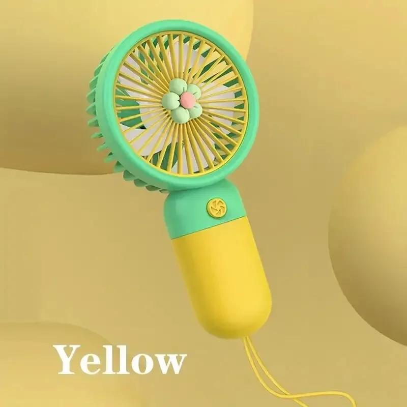 Летний Цветок Мини-вентилятор Портативный Ручной Вентилятор Мультяшный Милый Студенческий Настольный USB Зарядка Несколько стилей и цветов Вентилятор