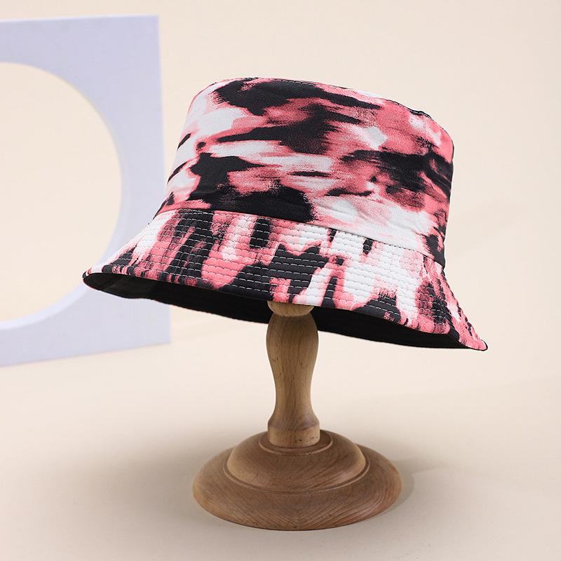 Popular tie-dye bucket hat European and American fashion graffiti visor hat outdoor sunscreen double-sided basin hat spot