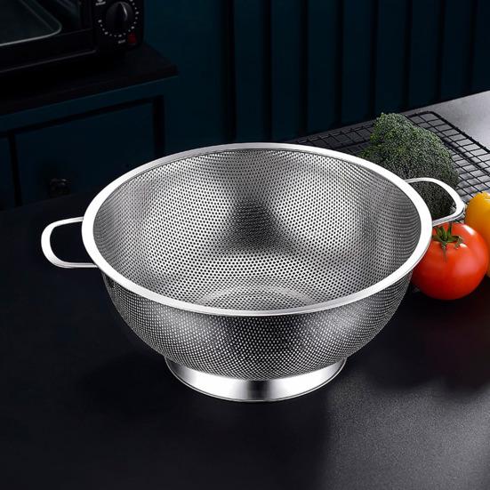 Дуршлаг для кухни, корзина с двумя ушами, большая емкость, пищевой, без BPA, можно мыть в посудомоечной машине, устойчивый к ржавчине, сито для фруктов и овощей