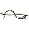 Black Sun Lounger with Cushion 60 x 199 x 42 cm Poly Rattan