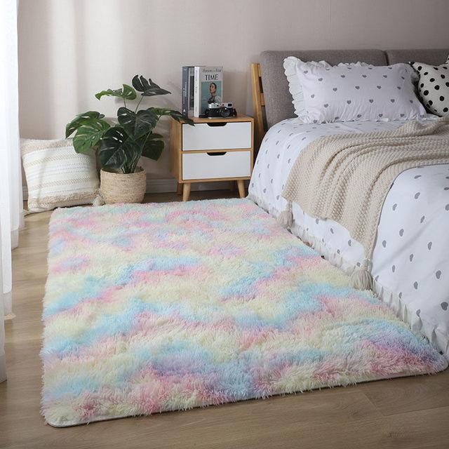 Розовый ковер для украшения комнаты, современный напольное покрытие для гостиной, коврики для зала, спальни, пушистый мягкий коврик для гостиной, волосатые нескользящие большие коврики