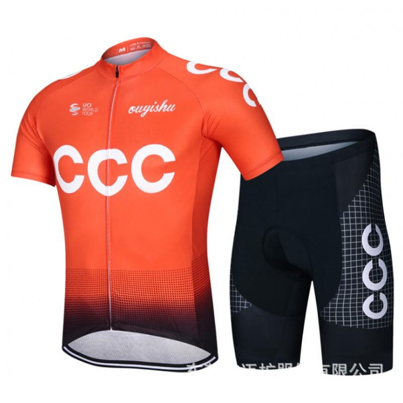 Mens Cycling Jersey Bib Shorts Set Breathable Road Bike Outfit With Gel Pad